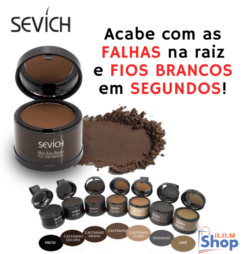 Pó Maquiagem p/ Cabelo a prova D'agua - SEVÍCH ✅