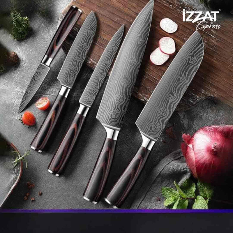 Kit Facas para Cozinha Profissional Aço Inoxidável Tazzi™ - Use Future